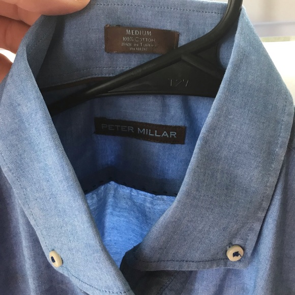 *Worn Once* Peter Millar blue oxford dress shirt - Picture 2 of 4